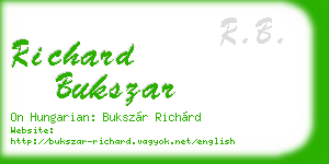 richard bukszar business card