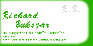 richard bukszar business card